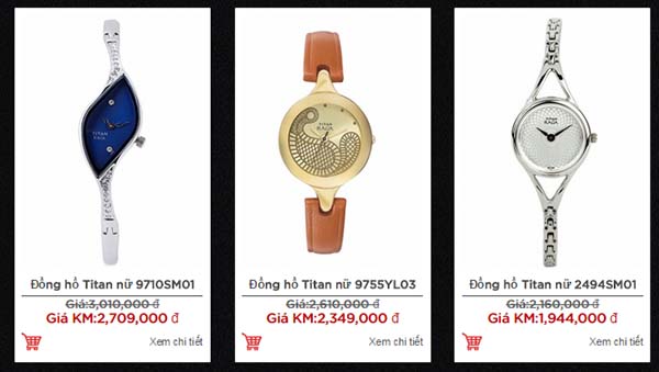 Một số mẫu đồng hồ nữ Titan