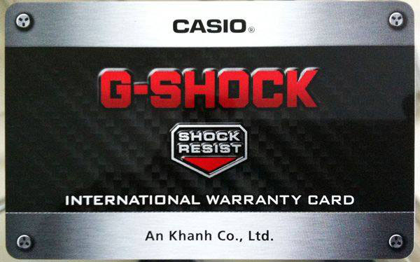 Thẻ bảo hành chính hãng đồng hồ Casio G-Shock