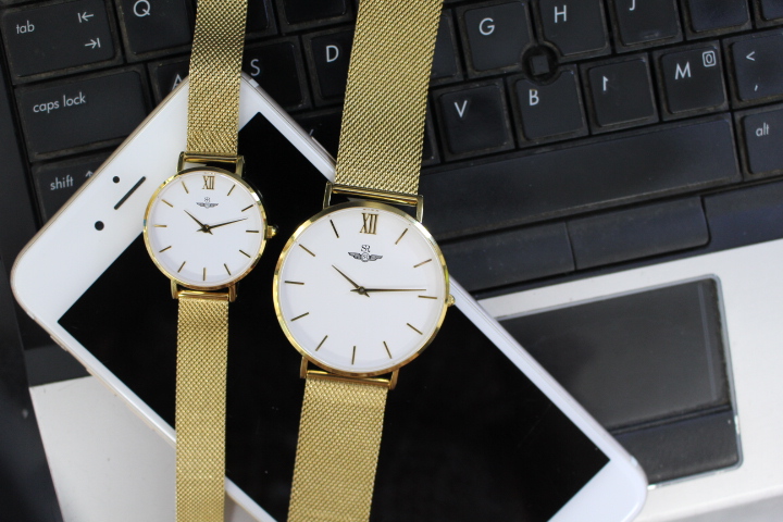 đồng hồ cặp nam nữ mạ vàng