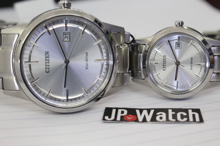 Vẻ giản dị của cặp đồng hồ đôi Citizen Eco-Drive AW1231-58A+FE1081-59A