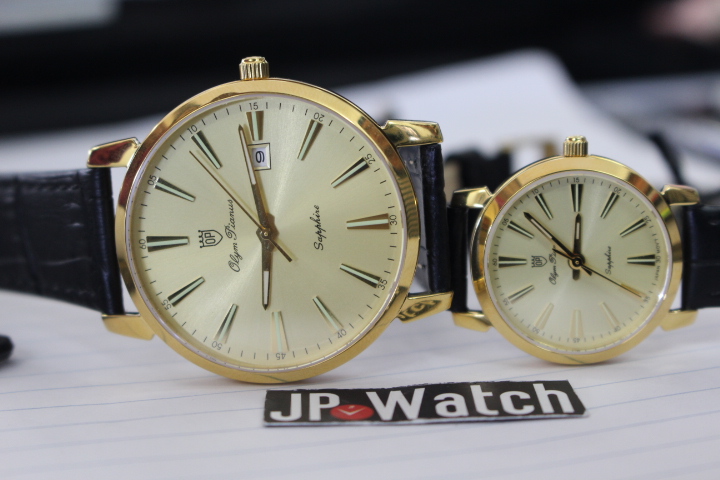 Vẻ sang trọng của cặp đồng hồ đôi Olym Pianus OP130-03MKGL+OP130-03LKGL