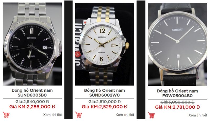 Đồng hồ Orient nam giá dưới 3 triệu