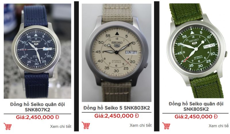 Đồng hồ Seiko dây dù giá dưới 3 triệu