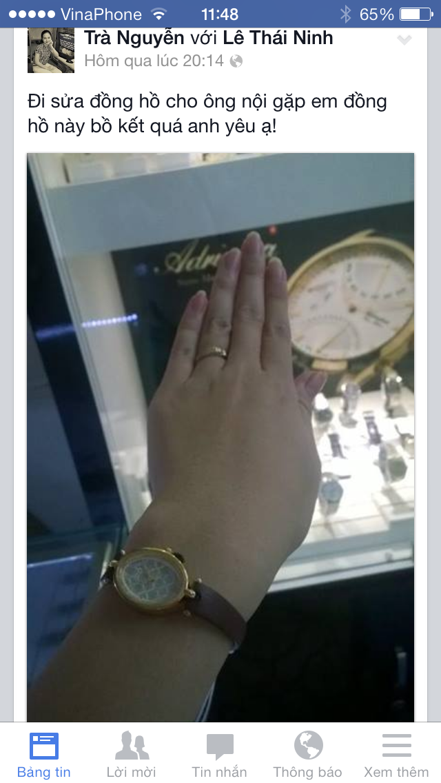 đồng hồ nữ dây da đẹp được khách hàng chia sẻ trên mạng xã hội