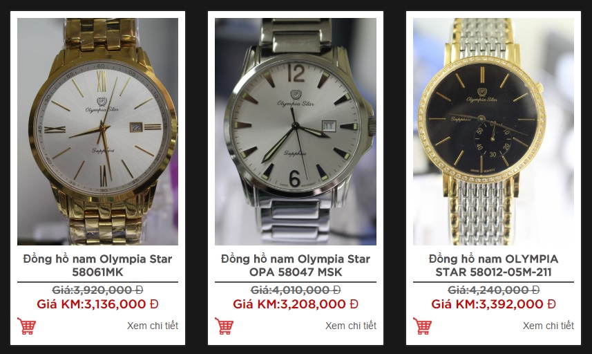 Giá đồng hồ nam Olympia Star