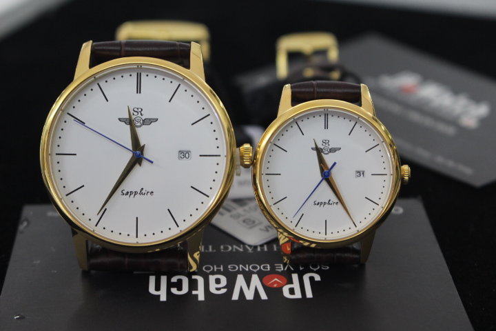 Góc chụp chính diện cặp đồng hồ đôi SR Watch SG1055.4602TE và SL1055.4602TE