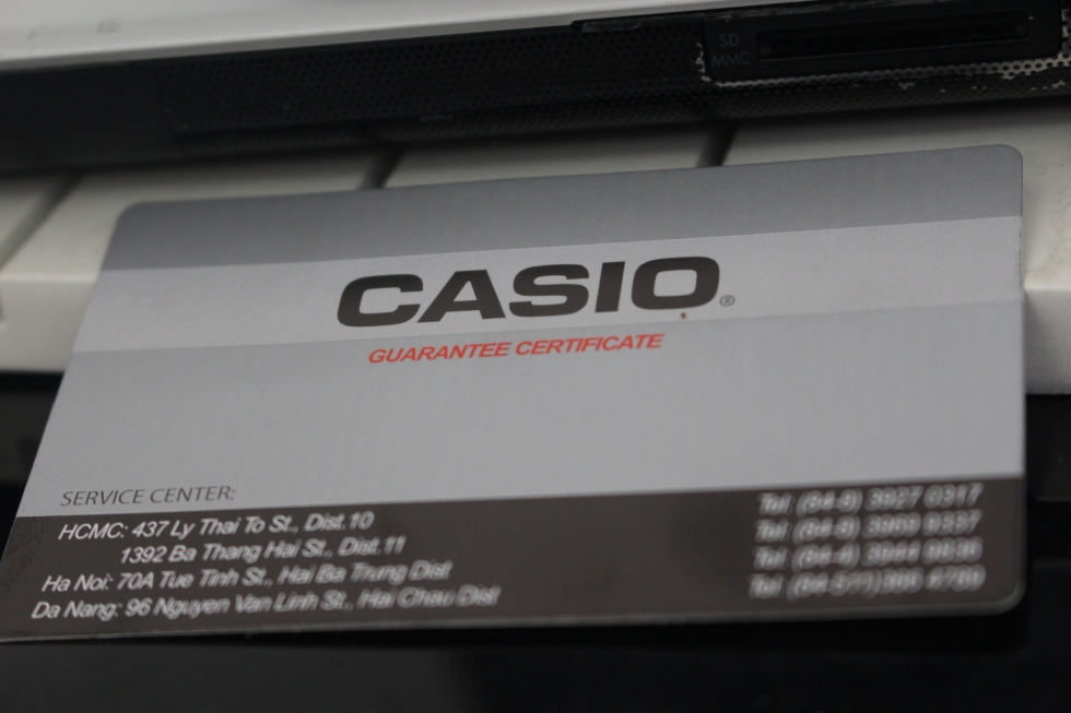 thẻ bảo hành của công ty An Khánh - Nhà phân phối chính thức đồng hồ Casio tại Việt Nam